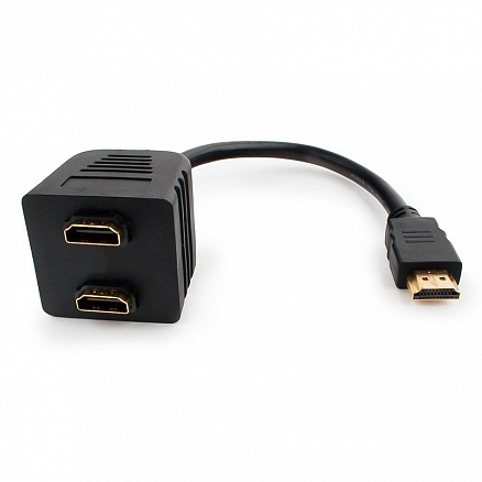 HDMI Splitter (разветвитель) на 2 порта (1 HDMI вход на 2 HDMI выхода) длина 20 см Cablexpert