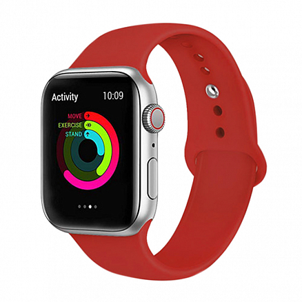 Ремешок-браслет для Apple Watch 42 и 44 мм силиконовый Nova Sport красный