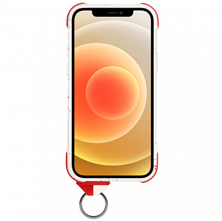 Чехол для iPhone 12, 12 Pro гибридный Skinarma Dotto бело-красный