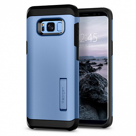 Чехол для Samsung Galaxy S8 G950F гибридный для экстремальной защиты Spigen SGP Tough Armor черно-голубой