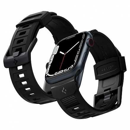 Ремешок-браслет для Apple Watch 38 и 40 мм гелевый Spigen Rugged Band черный