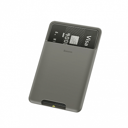 Накладка на телефон для карт силиконовая Baseus Stick темно-серая