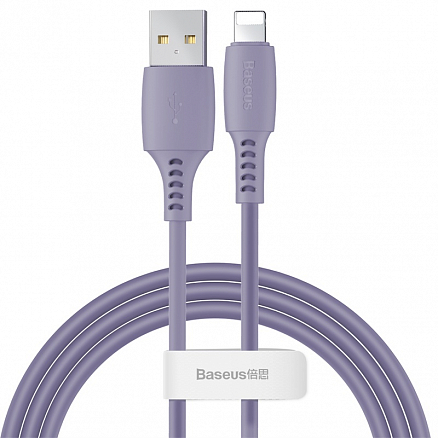 Кабель USB - Lightning для зарядки iPhone 1,2 м 2.4А Baseus Colourful фиолетовый
