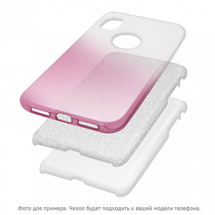 Чехол для Huawei P20 Lite, Nova 3e гибридный с блестками GreenGo Gradient Glitter розовый