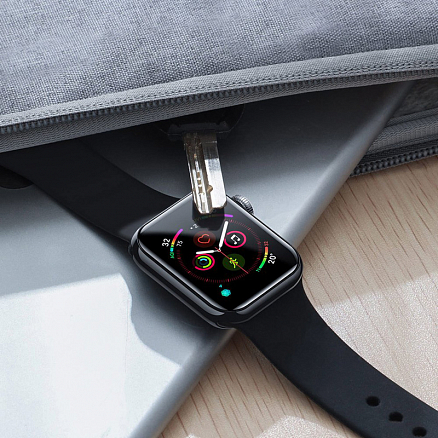 Защитное стекло для Apple Watch 40 мм на весь экран противоударное Baseus 0,2 мм черное