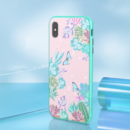 Чехол для iPhone XS Max магнитный Nillkin Floral мятный