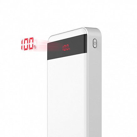 Внешний аккумулятор Yoobao M20Q с дисплеем 20000мАч (2хUSB, ток 2А, быстрая зарядка QC 3.0) белый