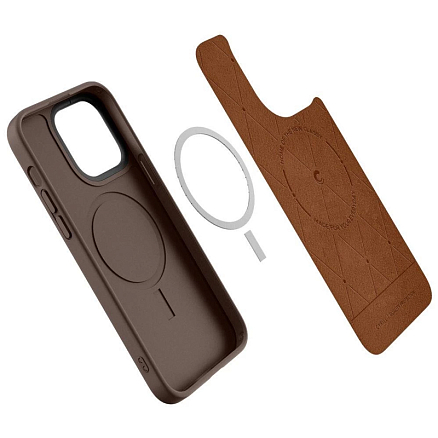 Чехол для iPhone 14 Pro Max гелевый Spigen Cyrill Kajuk MagSafe коричневый