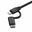 Кабель 5-в-1 USB, MicroUSB, Lightning, Type-C, Type-C хост OTG 1 м 2A плетеный Baseus черный