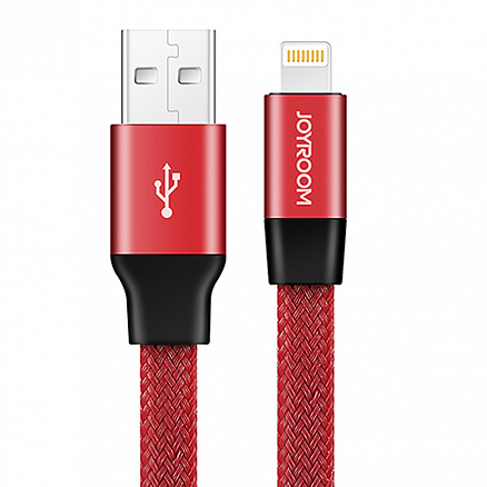 Кабель USB - Lightning для зарядки iPhone 0,5 м 2.4А плетеный плоский Joyroom Magic S-M340 красный