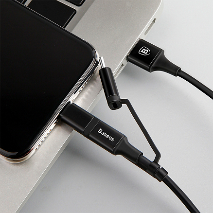 Кабель USB - MicroUSB, Lightning, Type-C 1,2 м 2A Baseus Excellent черный