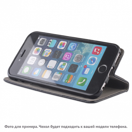 Чехол для iPhone 7, 8 кожаный - книжка GreenGo Smart Magnet черный