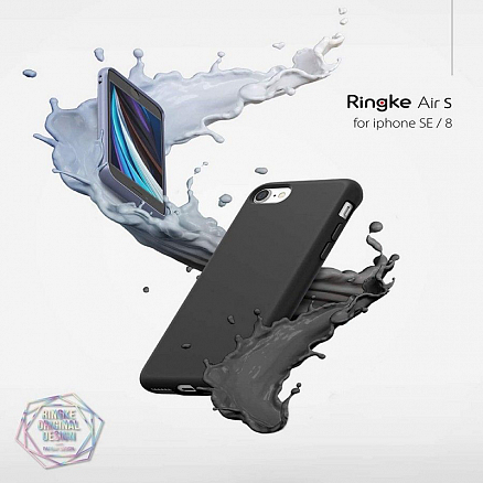 Чехол для iPhone 7, 8, SE 2020, SE 2022 гелевый ультратонкий Ringke Air S черный