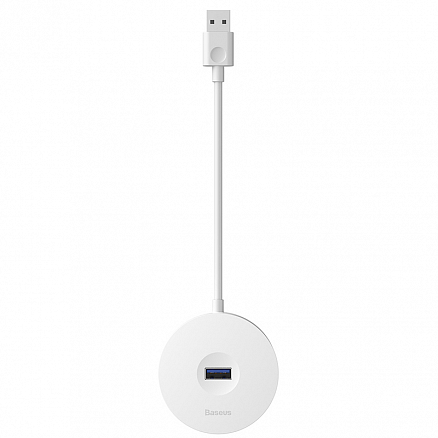USB 3.0 HUB (разветвитель) на 1 порт USB 3.0 и 3 порта USB 2.0 25 см Baseus Round Box с питанием MicroUSB белый