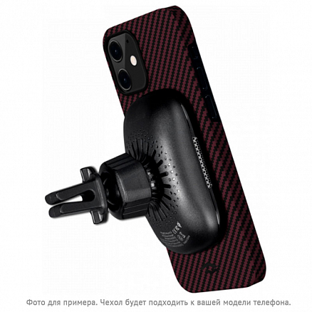 Чехол для iPhone 12 Mini кевларовый тонкий Pitaka MagEZ черно-красный