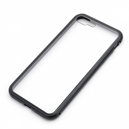 Чехол для iPhone 7 Plus, 8 Plus магнитный LikGus Metal прозрачно-черный
