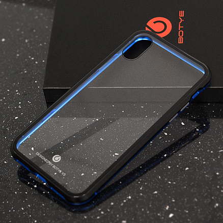 Чехол для iPhone X, XS магнитный Magnetic Shield голубой