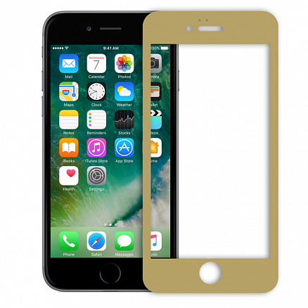 Защитное стекло для iPhone 6, 6S на весь экран противоударное Experts золотистое
