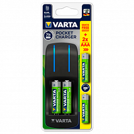 Зарядное устройство VARTA Pocket Charger для 4-х AA, AAA с аккумуляторами АА 2100мАч 4 шт. + ААА 800мАч 2 шт.