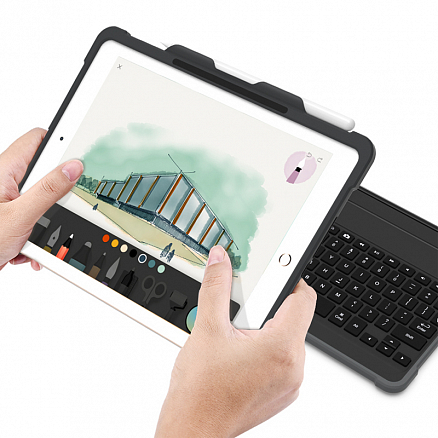 Чехол для iPad Pro 9.7, iPad 2017 и 2018, iPad Air и Air 2 с клавиатурой MFi WiWU черный