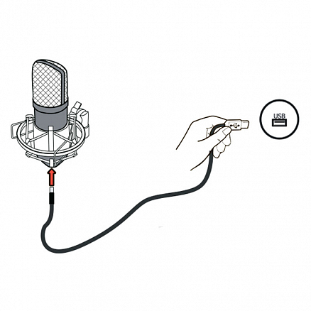 Микрофон для стрима на стойке-пантографе Ritmix RDM-180 черный
