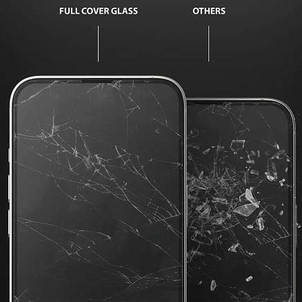 Защитное стекло для iPhone 13, 13 Pro на экран противоударное Ringke ID FC черное
