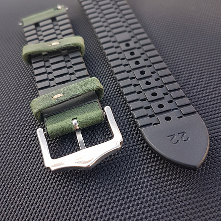 Ремешок-браслет для Samsung Galaxy Watch 46 мм, Gear S3 кожаный Nova Dull темно-зеленый