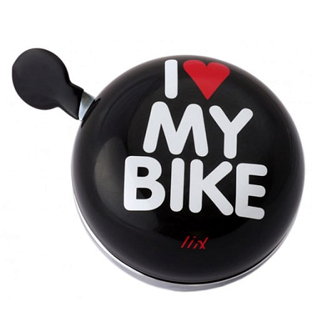 Звонок велосипедный Liix Ding Dong I Love My Bike черный
