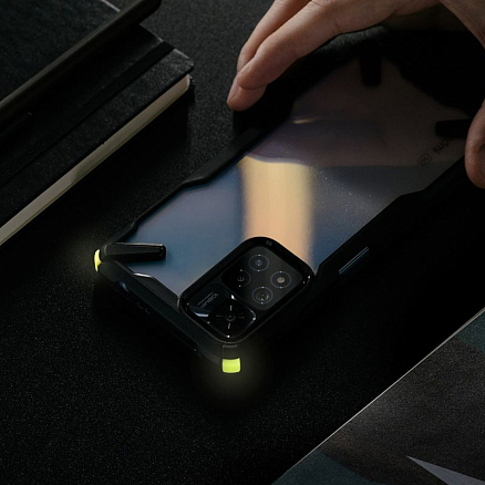 Чехол для Xiaomi Redmi Note 11 Pro+ гибридный Ringke Fusion X Design Camo со светящимися вставками черный
