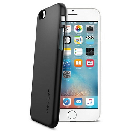 Чехол для iPhone 6, 6S пластиковый тонкий Spigen SGP Thin Fit черный
