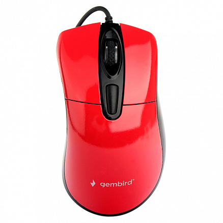 Мышь проводная USB оптическая Gembird MOP-415 красная