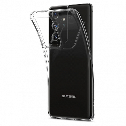 Чехол для Samsung Galaxy S21 Ultra гелевый ультратонкий Spigen SGP Liquid Crystal прозрачный