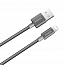Кабель USB - Lightning для зарядки iPhone 1 м 2.1A плетеный Romoss CB12n серый