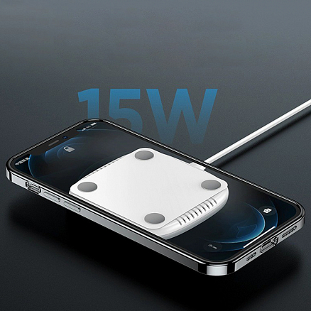 Беспроводная магнитная зарядка MagSafe для iPhone 15W Usams US-CD153 белая