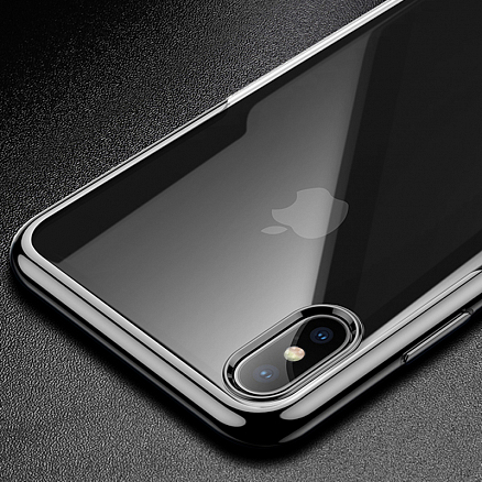 Чехол для iPhone XS Max гелевый Baseus Shining прозрачно-черный