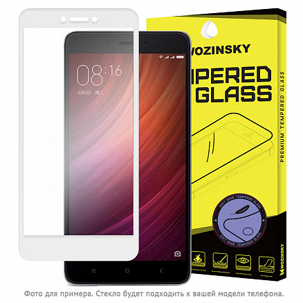 Защитное стекло для Xiaomi Redmi 4A на весь экран противоударное Wozinsky Soft Edge белое