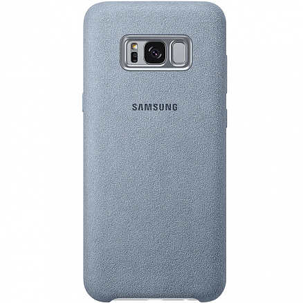 Чехол для Samsung Galaxy S8+ G955F оригинальный Alcantara Cover EF-XG955AMEG серо-голубой