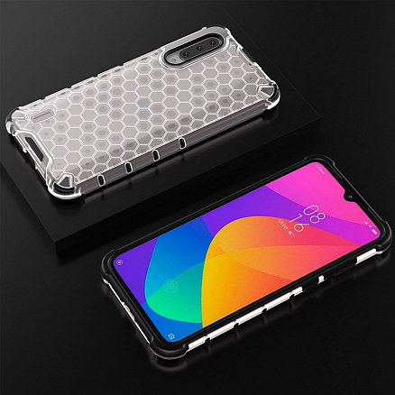 Чехол для Xiaomi Mi A3, Mi CC9e гибридный Hurtel Honeycomb прозрачно-черный