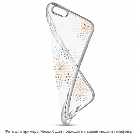 Чехол для Samsung Galaxy S7 гелевый со стразами Beeyo Flower Dots серебристый