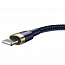 Кабель USB - Lightning для зарядки iPhone 1 м 2.4А плетеный Baseus Cafule сине-золотистый 