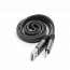 Кабель USB - Lightning для зарядки iPhone 1 м 2.4А плетеный плоский Joyroom Magic S-M340 (быстрая зарядка QC) темно-серый