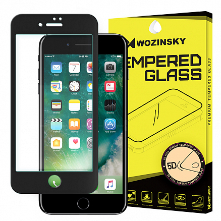 Защитное стекло для iPhone 7 Plus на весь экран противоударное Wozinsky 5D черное