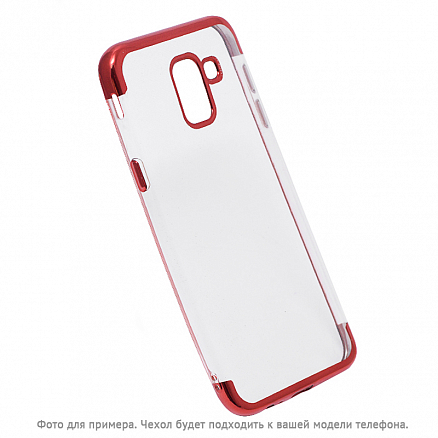 Чехол для Huawei P20 Lite, Nova 3e гелевый GreenGo Plating Soft прозрачно-красный