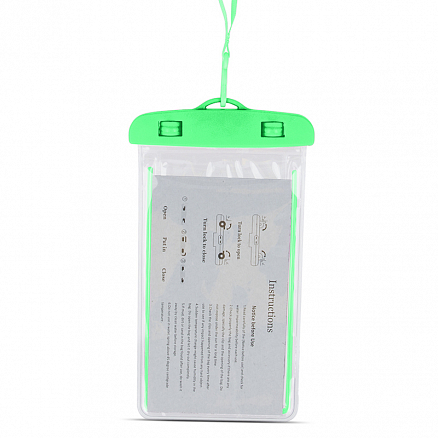 Водонепроницаемый чехол для телефонов 4.8-5.8 дюйма GreenGo Glow размер 10х17,5 см зеленый