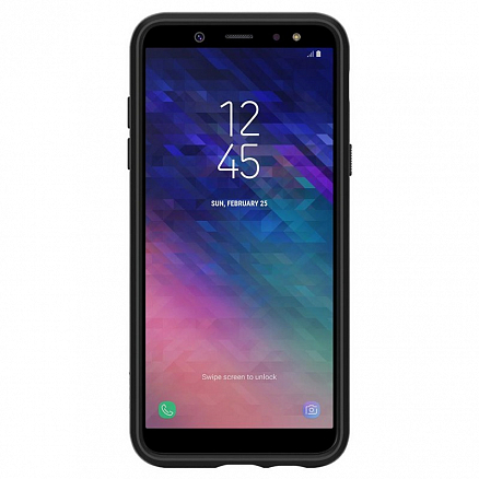 Чехол для Samsung Galaxy A6+ (2018) гелевый Spigen SGP Liquid Air матовый черный