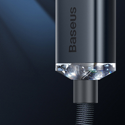 Кабель USB - Lightning для зарядки iPhone 1,2 м 2.4А плетеный Baseus Crystal Shine черный