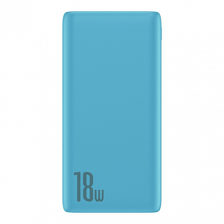 Внешний аккумулятор Baseus Bipow 10000мАч (USB, Type-C, ток 3А, быстрая зарядка PD, QC 3.0, 18Вт) голубой