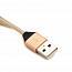 Кабель USB - MicroUSB для зарядки 1 м 2A плетеный Rock Space Metal M5 золотистый