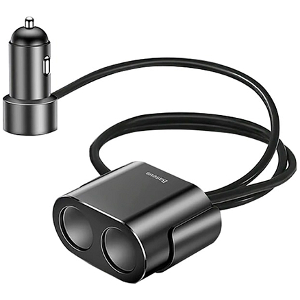 Зарядное устройство автомобильное с двумя USB входами 3.4A 17W Baseus CRDYQ-01 с разветвителем черное