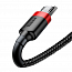 Кабель USB - MicroUSB для зарядки 2 м 1.5А плетеный Baseus Cafule черно-красный